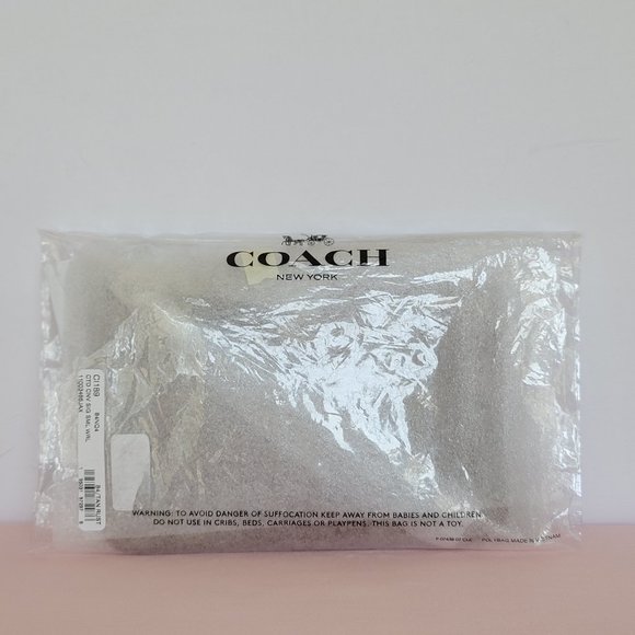 COACH Small Wristlet in Signature Logo Coated Canvas - Tan Rust⭐ - Picture 16 of 16